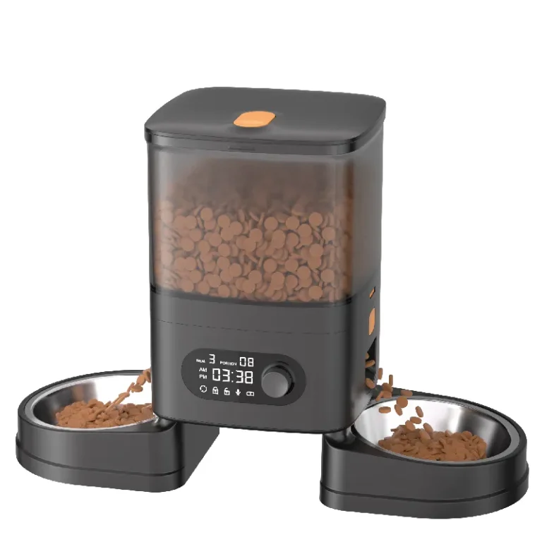Smart 4L Pet Feeder with Dual Bowls, Precision Feeding & Battery Backup | KP-F04