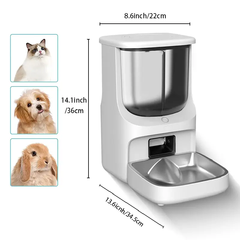 5L Smart Pet Feeder with Dual Cameras, Dual Food Compartments & APP Control
